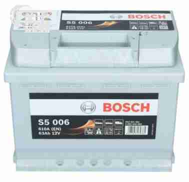 Аккумуляторы Аккумулятор Bosch S5 Silver Plus [0092S50060] 6СТ-63 Ач L EN610 А 242x175x190