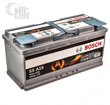 Аккумулятор Bosch  S5 AGM [S5A15] 6СТ-105 R   EN950 А 394x175x190mm