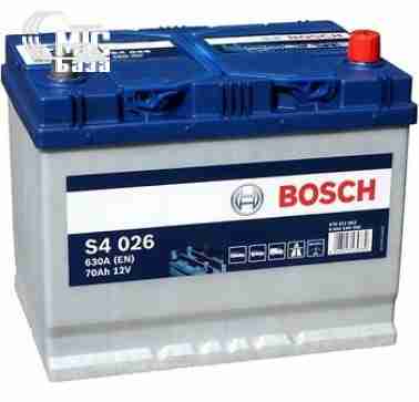 Аккумуляторы Аккумулятор Bosch S4 Silver Asia [0092S40260] 6СТ-70 Ач R EN630 А 261x175x220mm