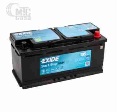 Аккумуляторы Аккумулятор Exide Start-Stop AGM EK1050 6CT-105 R EN950 А 392x175x190мм