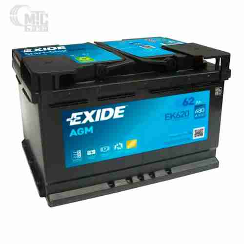Аккумулятор Exide Start-Stop AGM 6CT-62 R [EK620] EN680 А 242x175x190мм