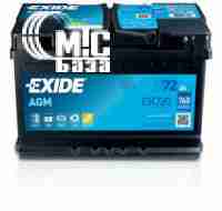Аккумуляторы Аккумулятор Exide Start-Stop AGM 6CT-72 R [EK720] EN760 А 278x175x190мм