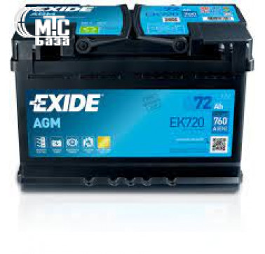 Аккумулятор Exide Start-Stop AGM 6CT-72 R [EK720] EN760 А 278x175x190мм