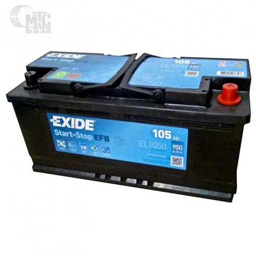 Аккумулятор обратной полярности exide. Аккумулятор Exide el1050. Exide start-stop EFB el1050. Exide start-stop EFB el1050 105ач r+ en950a 392x175x190 b13. Exide el1050 EFB.