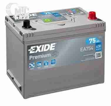 Аккумуляторы Аккумулятор Exide Premium 6CT-75 R [EA754] EN630 А 270x173x222мм