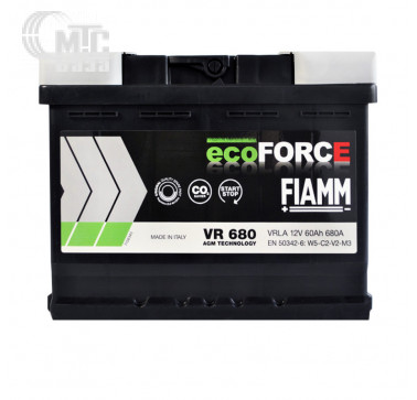 Аккумулятор FIAMM Ecoforce AGM [VR680] 6СТ-60 Ач R EN680 А 242x175x190мм