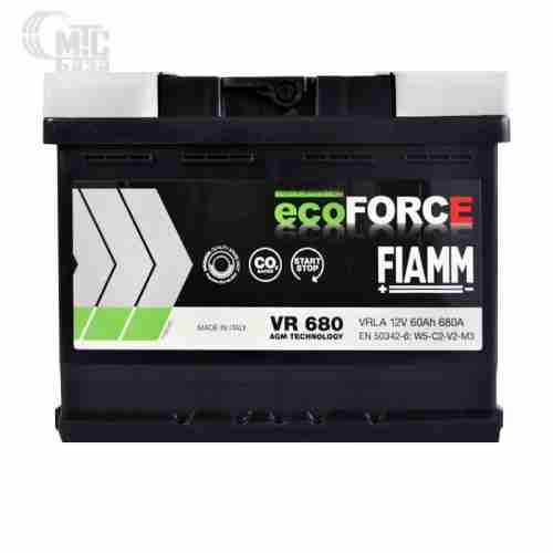 Аккумулятор FIAMM Ecoforce AGM [VR680] 6СТ-60 Ач R EN680 А 242x175x190мм