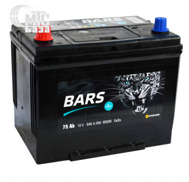 Аккумулятор  KAINAR Bars 6CT-75 L  Asia 258x173x220 мм EN640 А
