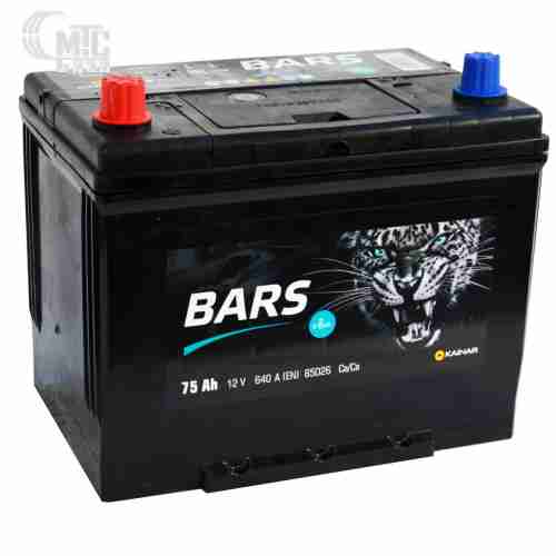 Аккумулятор  KAINAR Bars 6CT-75 L  Asia 258x173x220 мм EN640 А
