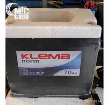 Аккумуляторы Аккумулятор KLEMA Norm JIS 6СТ-70 R  EN 600A  263x175x225 мм