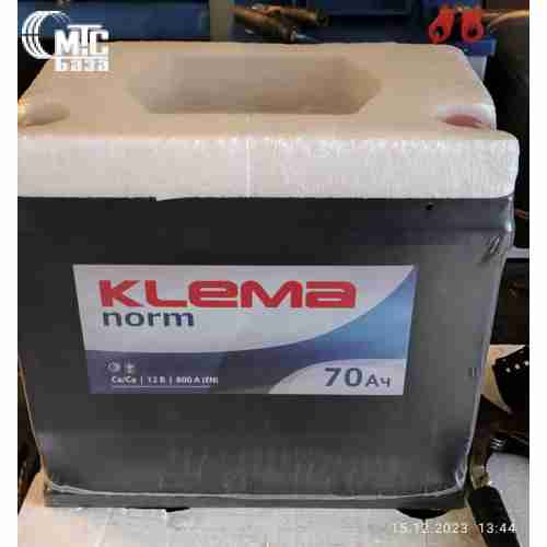 Аккумулятор KLEMA Norm JIS 6СТ-70 R  EN 600A  263x175x225 мм