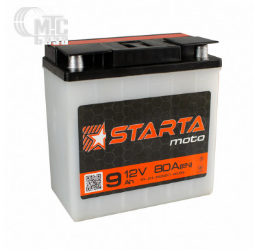 Аккумулятор   STARTA  6МТС-9  12В (135х71х140), EN80  С з ручкою на болт
