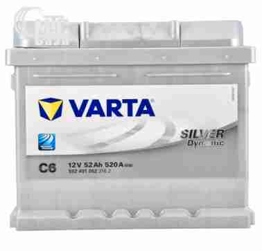 Аккумуляторы Аккумулятор Varta Silver Dynamic [552401052] 6СТ-52 Ач R EN520 А 207x175x175мм