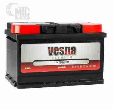 Аккумуляторы Аккумулятор Vesna Premium [415075] 6СТ-75 Ач R EN720 А 278x175x175мм