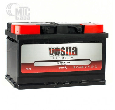 Аккумулятор Vesna Premium [415075] 6СТ-75 Ач R EN720 А 278x175x175мм