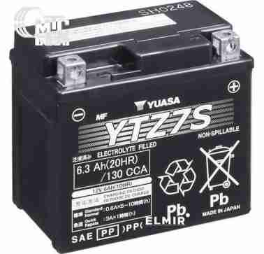 Аккумуляторы Аккумулятор на мотоцикл GS Yuasa AGM  MF VRLA  Battery [YTZ7S] 6СТ-6,3 Ач R EN130 А 113x70x105 мм