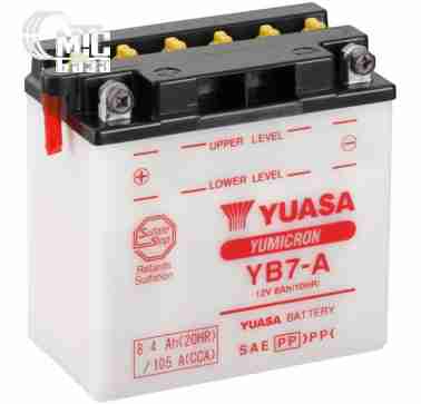 Аккумуляторы Аккумулятор на мотоцикл Yuasa Yumicron [YB7-A] 6СТ-8,4 Ач R EN105 А 136x75x133мм