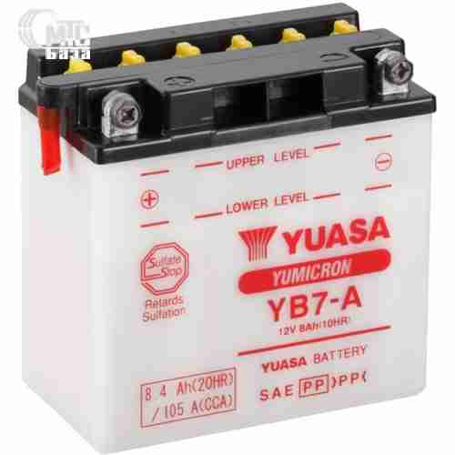 Аккумулятор на мотоцикл Yuasa Yumicron [YB7-A] 6СТ-8,4 Ач R EN105 А 136x75x133мм