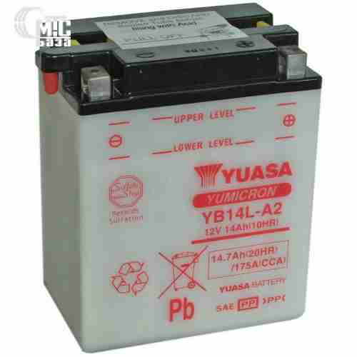 Аккумулятор на мотоцикл  Yuasa Yumicron [YB14L-A2] 6СТ-14 Ач R EN175 А 134x89x166мм