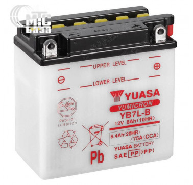 Аккумулятор на мотоцикл Yuasa Yumicron [YB7L-B] 6СТ-8 Ач R EN75 А 135x75x133мм