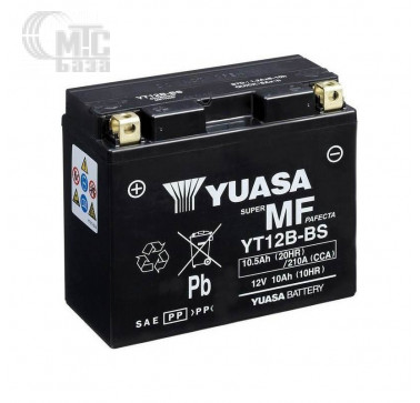 Аккумулятор на мотоцикл YT12B-BS МОТО Yuasa 12V 10,5Ah MF VRLA Battery  EN160 А 150x70x130мм