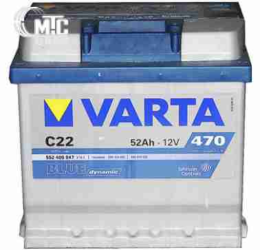 Аккумуляторы Аккумулятор Varta Blue Dynamic [C22, 552400047] 6СТ-52 Ач R EN470 А 207x175x190мм
