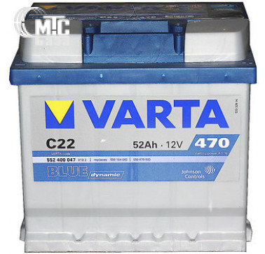 Аккумулятор Varta Blue Dynamic [C22, 552400047] 6СТ-52 Ач R EN470 А 207x175x190мм