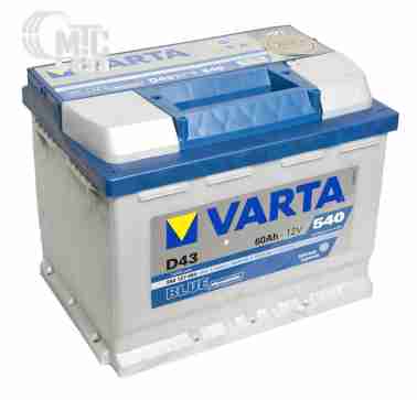 Аккумуляторы Аккумулятор Varta Blue Dynamic [560127054] 6СТ-60 Ач L EN540 А 242x175x190мм