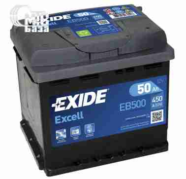 Аккумуляторы Аккумулятор Exide Excell 6CT-50 [EB500] EN450 А 207x175x190мм