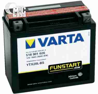 Аккумуляторы Аккумулятор на мотоцикл Varta Funstart AGM [508012008] 6СТ-8 Ач L EN80 А