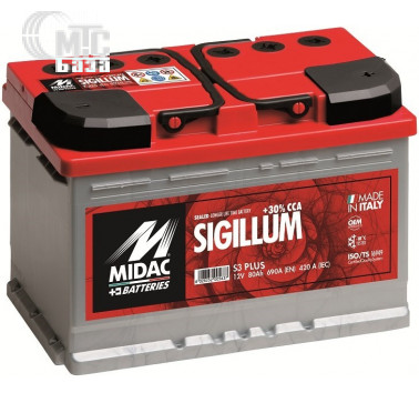 Аккумулятор Midac Sigillum [S3B PLUS] EN680 А 275x175x175мм